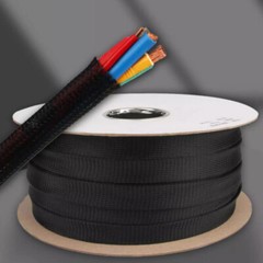PET Black Braided Cable Sleeving 1-100mm Expandable Wire Harness Auto Sheathing