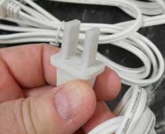 Lot of 6 6ft SPT-2 18AWGX2C 18 Gauge (UL) Electric Power Lamp Cords White