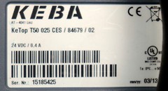 Böllhoff HMI operating terminal KEBA KeTop T50 025 CES/84679/02 teach pendant 25VDC