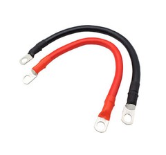 1set 2 AWG 0.98 Ft Battery Cables with 3/8 Studs for Boat, Auto, Solar,RV, Car