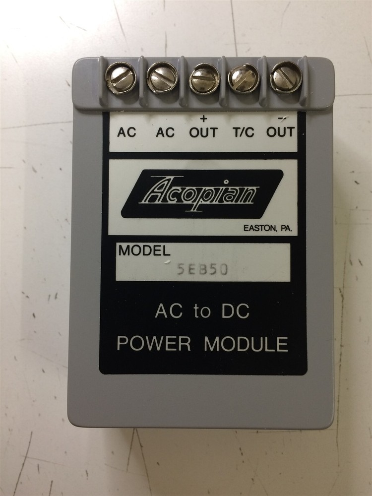 5EB50 ACOPIAN POWER SUPPLY 5VDC .50A 115VAC 1 UNIT
