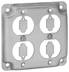 Steel City RS-8, 4″ Box, 1/2″ Raised, 2 Duplex Receptacle Outlet Box Cover, 1 pc