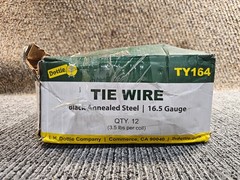 (QTY 12) LH Dottie TY164 400′ Tie Wire, Carbon Annealed Steel, 16.5 AWG, Black