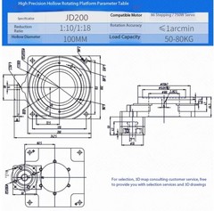 Hollow Rotary Platform 60/85/130/200/280 Electric Indexing Table Servo Gearmotor