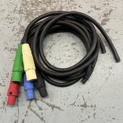 Cam Lock 2/0 Bare End Tail To Male Hubbell 600V 5ft Power Generator Cable MMFFF