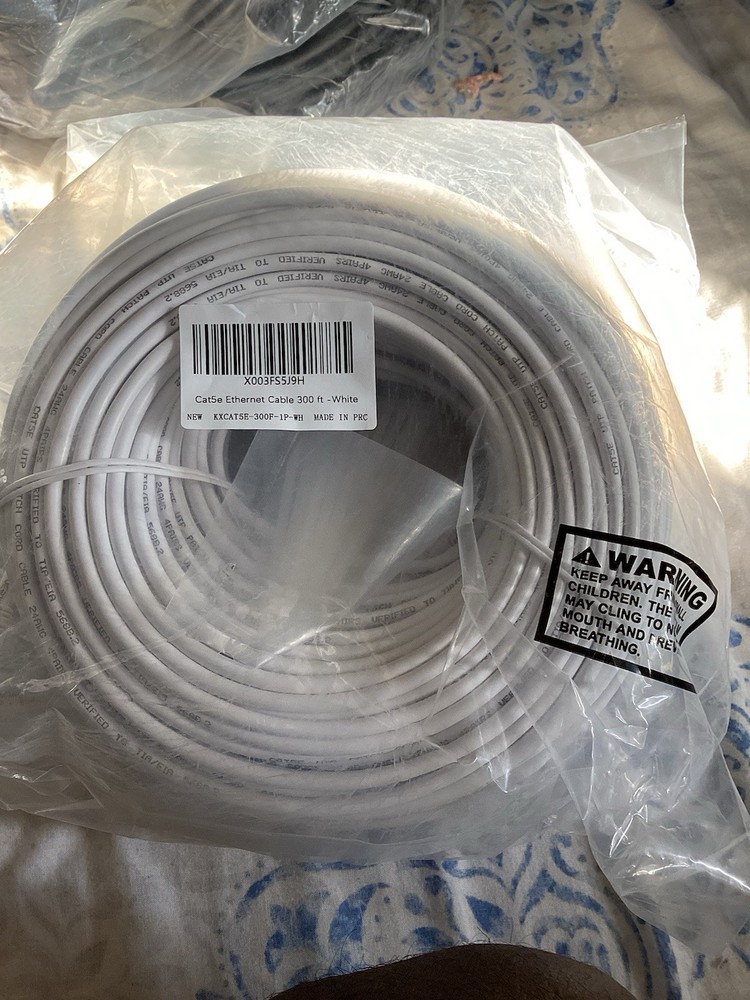 Cat5e Ethernet Cable 300 Ft White