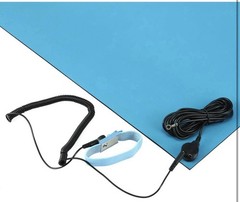 MWRF ESD Anti-Static Mat Kit with Wrist Strap & Grounding Cord 0.07”, (18”x47”)