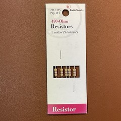 Lot of 4 packs, 1/2 watt Radio Shack Resistors, Assorted Ohm