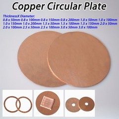 Copper Circular Plate Metal Thin Copper Sheet Sheet Thick 0.8/1/1.5/2/2.5/3mm