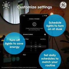 GE CYNC Smart G25 LED Globe Light Bulb Full Color Changing E26 Base