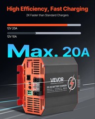 12V 20A DC to DC Battery Charger, 250W, On-Board Battery Charger for Lead-Acid,