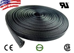 100 FT 1/2″ Black Expandable Wire Cable Sleeving Sheathing Braided Loom Tubing