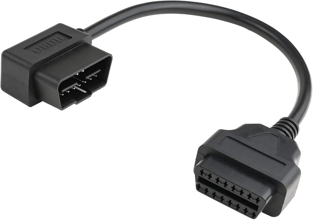 1ft 30cm Right Angle OBD2 OBD-II 16 Pin Male to Female Diagnostic Extension Cabl