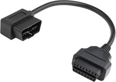 1ft 30cm Right Angle OBD2 OBD-II 16 Pin Male to Female Diagnostic Extension Cabl