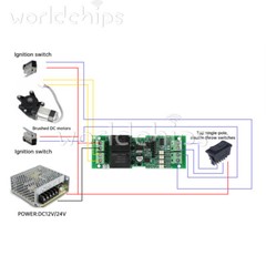 12V 24V 10A DC Motor Driver Forward Reverse Controller / Wireless Remote Control