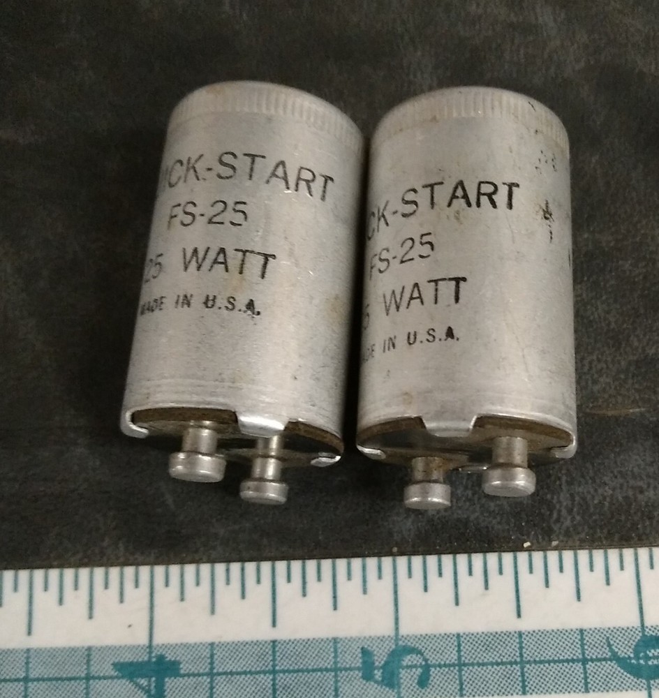 LOT OF 2 qs FS-25 Fluorescent Starters 18W 20W 22W 25W Fluorescent Lamps T8 T12