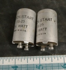 LOT OF 2 qs FS-25 Fluorescent Starters 18W 20W 22W 25W Fluorescent Lamps T8 T12