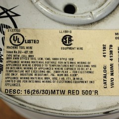 Coleman Cable 41102, 16(26/30)MTW Red Wire – USED
