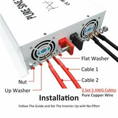 3000W Pure Sine Wave Inverter 24V DC to 120V AC Solar Generator Inverter new car