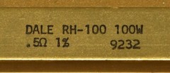 Dale 100W, .5Ω, 1% Aluminum Housed Resistor *Used* RH-100