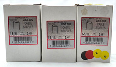 Lot of 3 Boxes of 100 Metallics Steel Cable Staples CST300 1-5/16″ x 3/4″