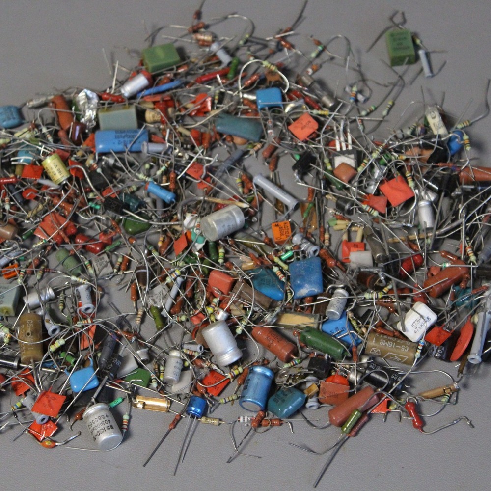 Vintage Soviet USSR Mixed Electronic Components Job Lot 250g Resistors Capacitor