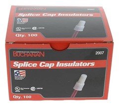Splice Cap Insulator for Fast Permanent and Pressure Type Connections (100 Pack)