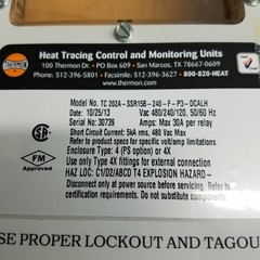Thermon TC202A-SSR15B-240-F-P3-DCALH Heat Trace Control And Monotoring Unit
