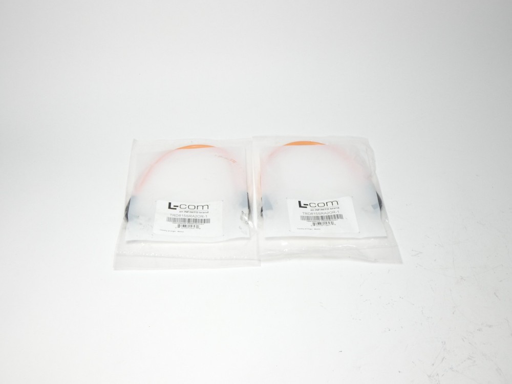 *Lot of 2* L-Com TRD815SRA2OR-1 Shielded Right-Angle 1FT Patch Cable – NEW Su…