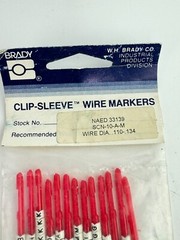 BRADY SCN-10-A-M Wire Marker Clip Sleeve Wire Dia .110