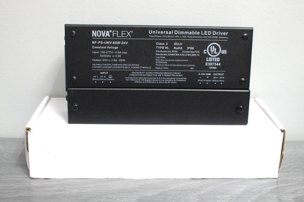 NovaFlex 60W Universal Dimmable LED Driver NF-PS-UNV-60W-24V Class 2. NEW