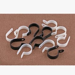 Black & White Nylon Plastic P Clips For Cable & Tubing – High Quality Full size
