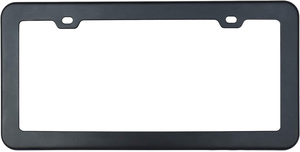 Matt Black 201 Stainless Steel License Plate Frame Color: Matt Black