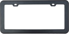 Matt Black 201 Stainless Steel License Plate Frame Color: Matt Black