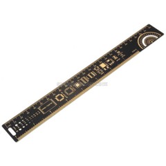 25cm Multifunctional PCB Ruler Measuring Tool Resistor Capacitor Chip IC Black