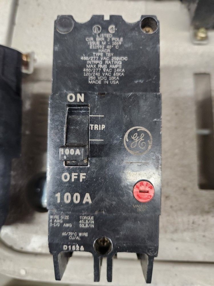 GE – TEY2100 – TEY 2 Pole 100A Breaker
