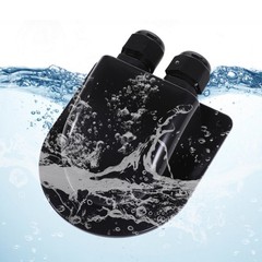 2 PCS Dual Hole Cable Entry Waterproof Wire Pass Through Gland Housing Black