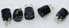 (Lot of 5) Vtg. NOS Unbranded Wiring Plug SH90 501 366 Bi-Pin Socket Lamp LED