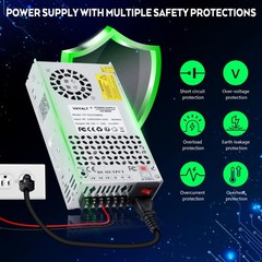 VAYALT DC 12V 50A 600W Switching Power Supply, 110V/220V AC to 12V, 12V-600W