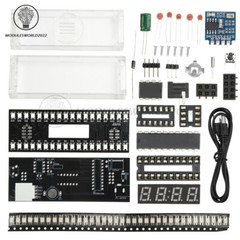 DIY Digital Clock Kit Voice Control Music Spectrum Display LED Electronic Kit
