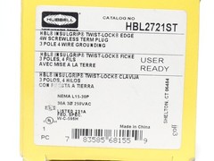 Hubbell HBL2721ST Twist-Lock Plug 30A 250VAC 3Ph 3P Insulgrip – NEW Surplus!