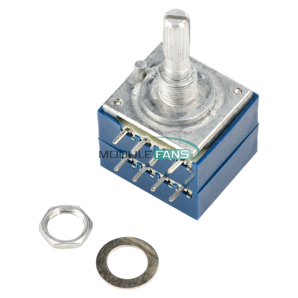 ALPS Log 100K Audio Amp Volume Control Stereo Potentiometer+6mm Rotary Knob