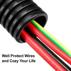 1.6 M 16×20 mm PP Flexible Corrugated Conduit Tube for Garden,Office Black