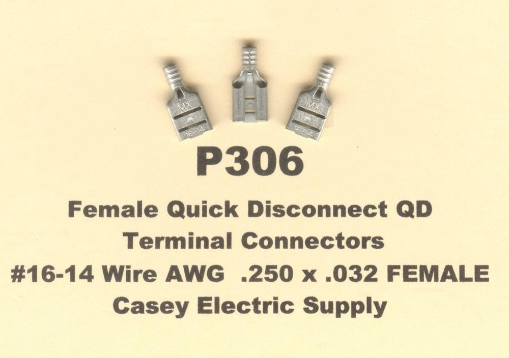 50 Non Insulated Quick Disconnect QD Terminals FEMALE #16-14 Wire Gauge AWG .250