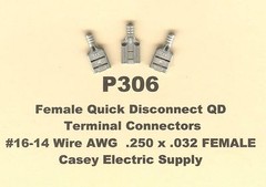 50 Non Insulated Quick Disconnect QD Terminals FEMALE #16-14 Wire Gauge AWG .250