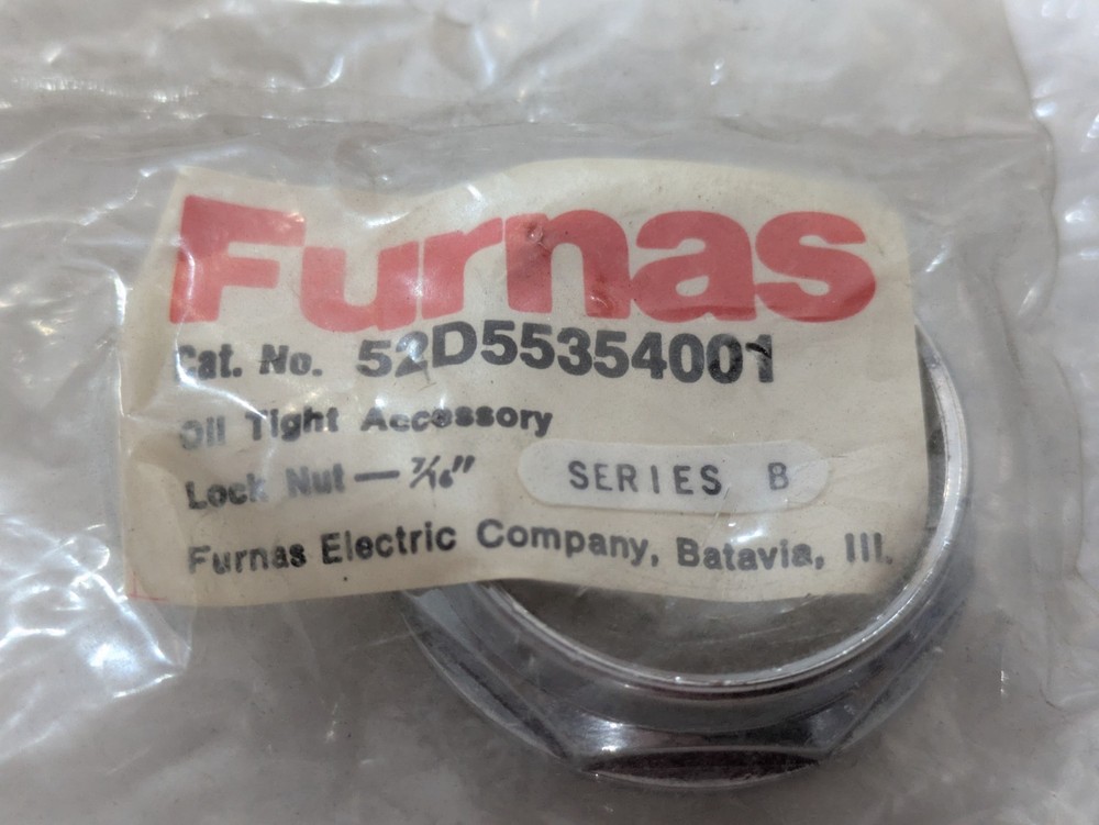 Furnas 52D55354001 Oil Tight Accessory Lock Nut 7/16 Series B 30mm Industrial