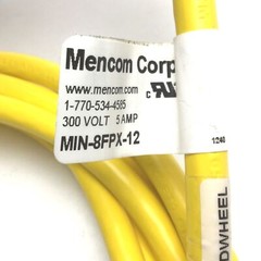 Mencom MIN-8FPX-12 Sensor Cordset, Length: 12′, 8-Pin Female, MIN Size