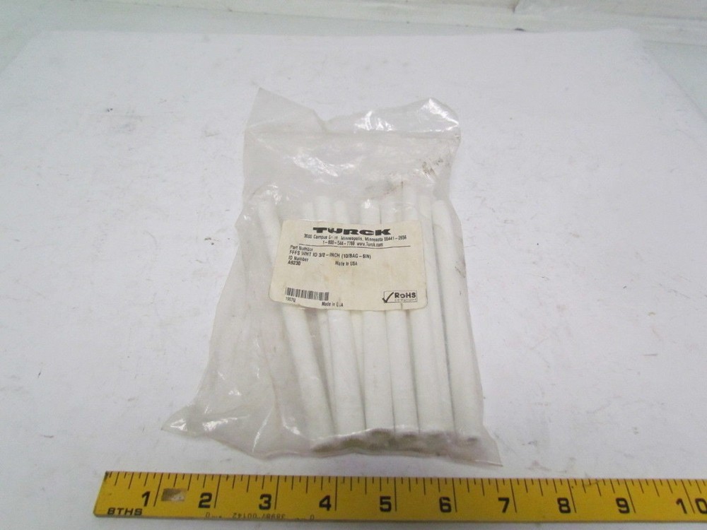 Turck FFFS WHT ID 3/8-inch Fiberglass Braid Silicone Rubber Coating white 3/8Dia