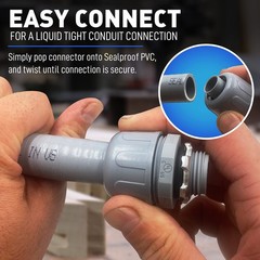 Sealproof 1-Inch Non-metallic Liquid-Tight Conduit and Connector Kit, 25 Foot…