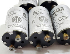 Lot of 5 Sylvania FS-4 Fluorescent Lamp Starters 40 Watt Aluminum FS4 Robot Cop